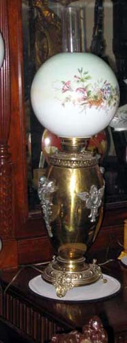  Victorian Banquet Lamp brass base