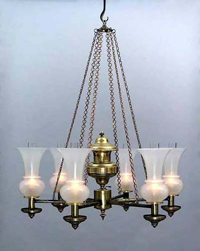 Antique American ArgandChandelier SOLD