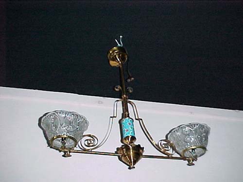 Victorian Longwy 2 Arm Gas Chandelier SOLD