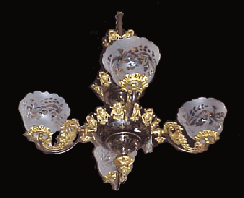 Victorian Rococo Gas Chandelier by Cornelius & Co