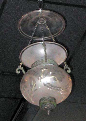 19thC Frosted & Cut Hall Lantern