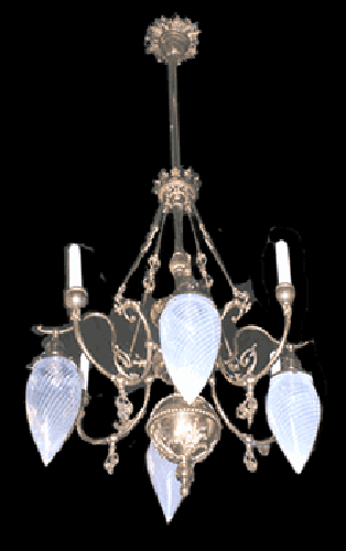 Victorian Gas & Electric Chandelier -SOLD