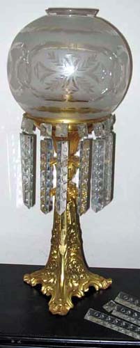 Astral Lamp with Period Cut Globe & Prisms