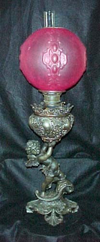 Victorian Cherub & Dolphin Banquet Lamp - 270