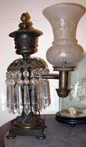 Pr Bronze Argand Lamps