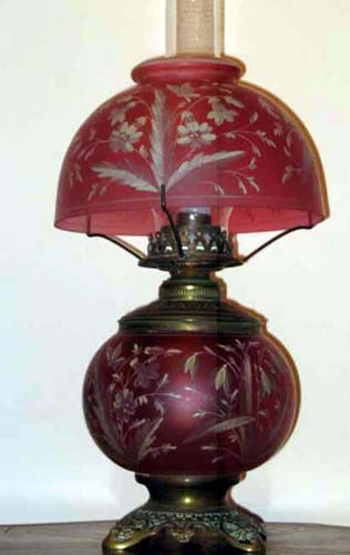 Victorian Cranberry Lamp SOLD