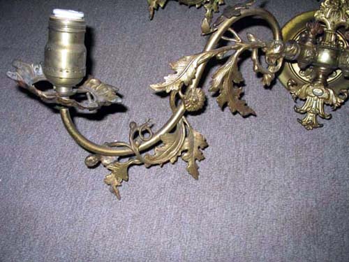 Pr of American Rococco Gas Sconces