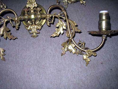 Pr of American Rococco Gas Sconces