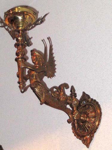 Pr of Figural Gas Sconces