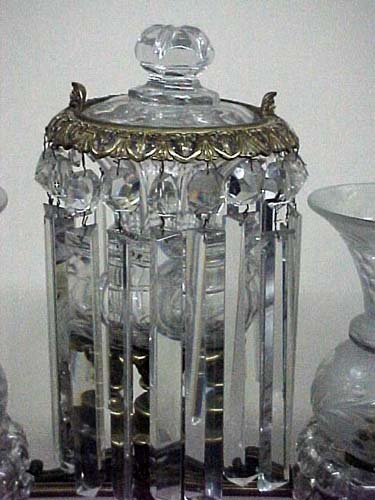 Antique Crystal Argand Lamp - 280