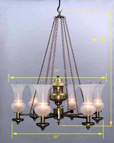 Antique American Argand Chandelier SOLD