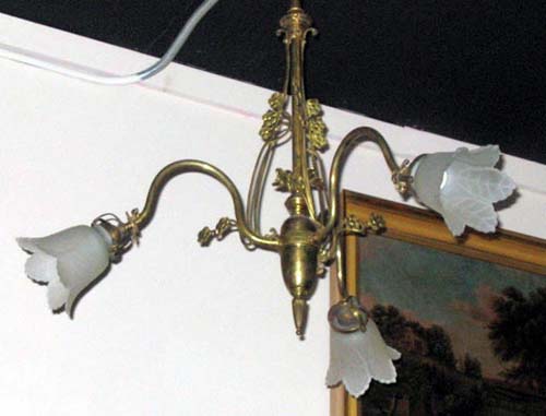 Art Nouveau Brass Chandelier