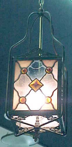 Victorian Slag Glass Hall Lantern - 291