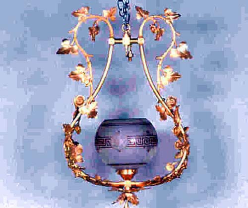 Elaborate Victorian Rococo Gas Hall Light - 129