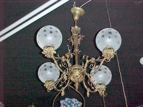 Victorian Brass Gas Chandelier - 114