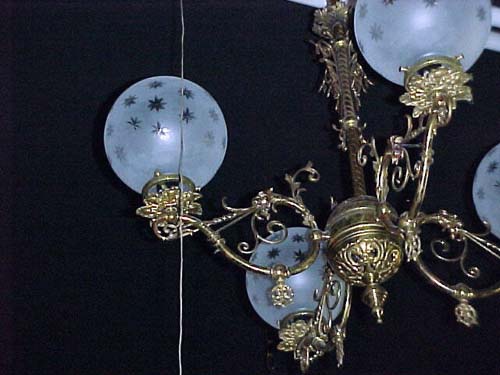 Victorian Brass Gas Chandelier - 114