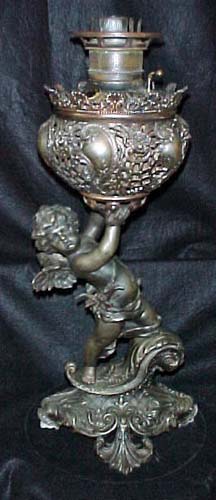 Victorian Cherub & Dolphin Banquet Lamp - 270