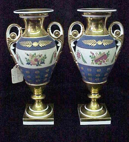 Pr of Old Paris Empire Vases :Sold