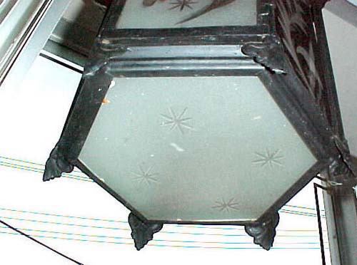 19thC Colored Glass Hall Lantern :