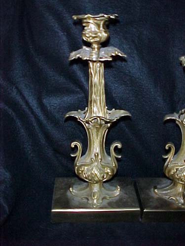 19thC Pr of Brass Candlesticks attrib to Hoop