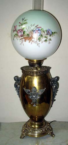  Victorian Banquet Lamp brass base