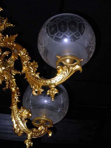 Chandelier, Gas Rococo 6 arm