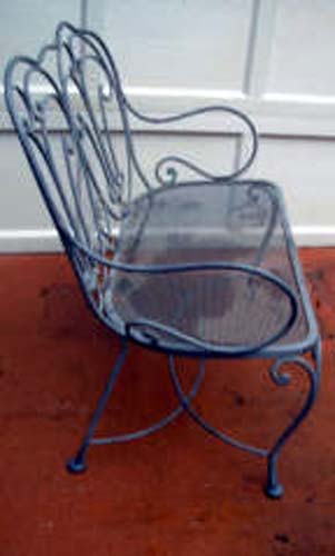 Wrought Iron Bench   SOLD