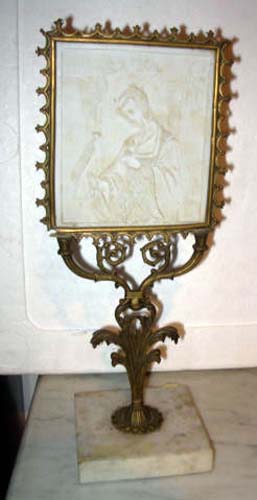 Gothic Revival Lithopane Candle Screen