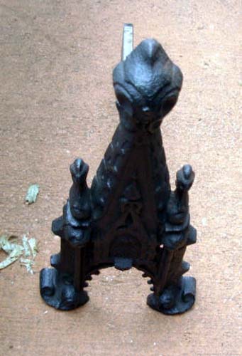 Gothic  Andirons ,pair cast iron