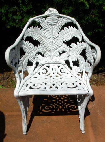 Garden Chair, Fern Cast Iron  SOLD