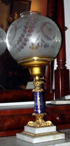 Astral Lamp with Blue Glass Column :