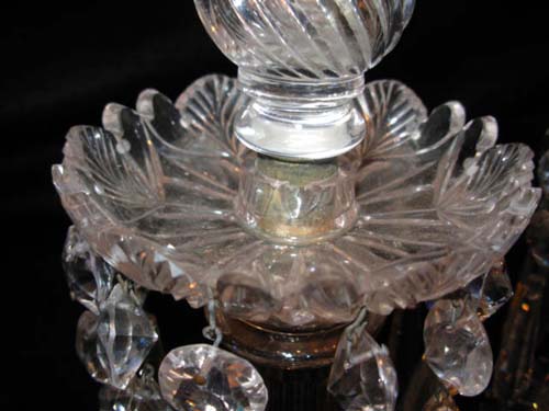 19thC  Crystal Candlesticks: Pair