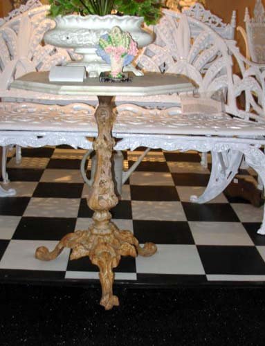 Table, Cast Iron Marble top. SOLD