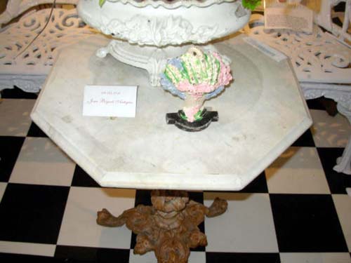 Table, Cast Iron Marble top. SOLD