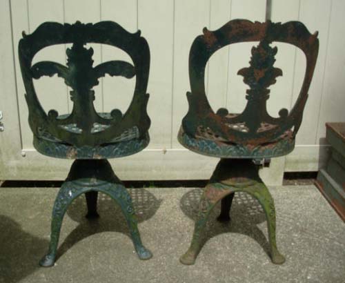 Antique Mott Cast Iron Chairs SOLD