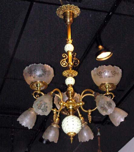 Chandelier,Gas/Electric 9 arm SOLD