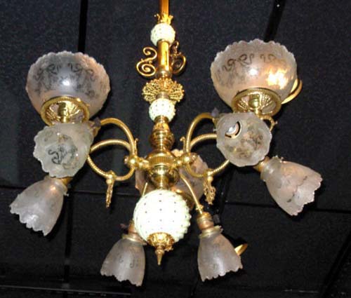 Chandelier,Gas/Electric 9 arm SOLD