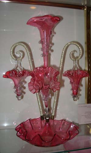  Epergne  Cranberry Glass 