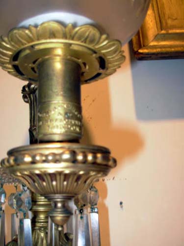 Lamps:Pr of Gilt Bronze & Crystal Argands - 275
