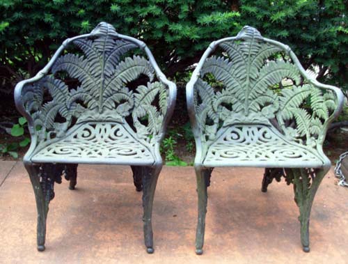 Cast Iron Fern Chairs, SOLD