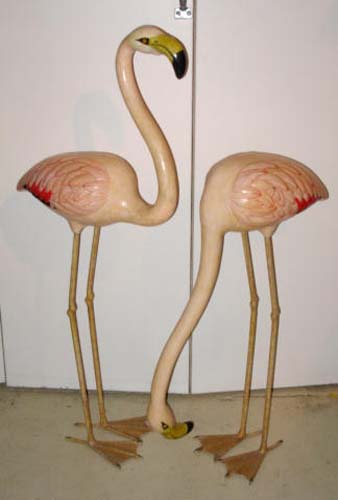 Papier Mache Flamingoes SOLD
