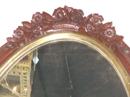 Mirror: Victorian Rose Carved Walnut sold