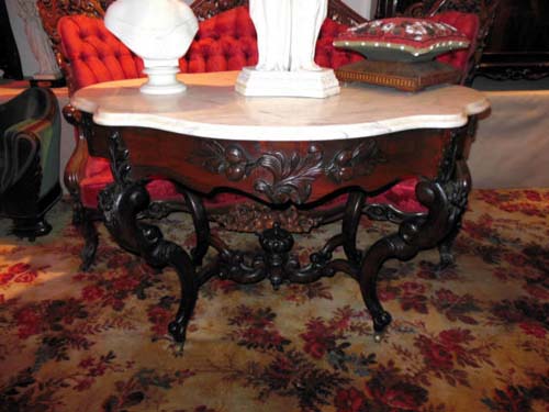Table: Belter Rosewood Marble Top. SOLD