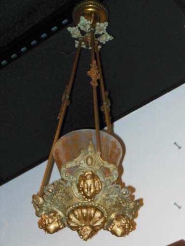 Rococo Hall lantern with bi colored globe