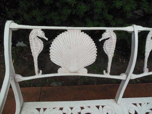 Bench Sea Horse & Shell by Molla.       SOLD