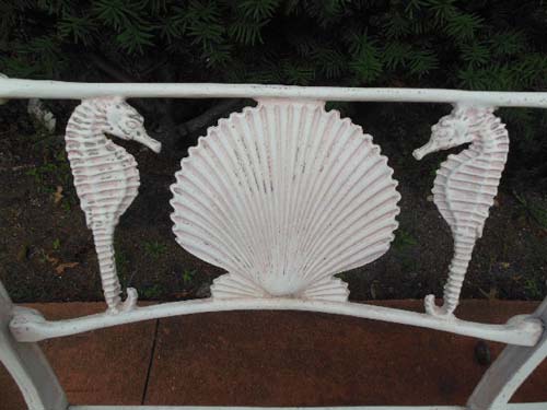 Bench Sea Horse & Shell by Molla.       SOLD