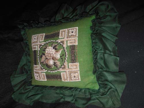 Victorian Bead Work Pillow