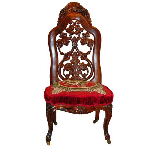Victorian Bead Work Seat on Belter chair