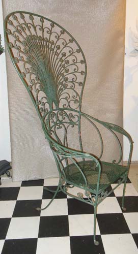 Salterini Rare Peacock Chair, wrought iron. Sold