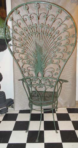 Salterini Rare Peacock Chair, wrought iron. Sold